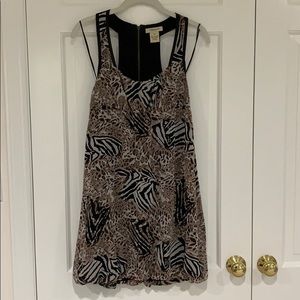 Vertigo Paris animal print black brown dress